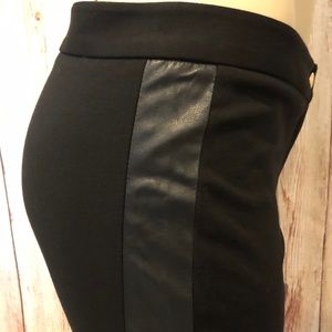 Calvin Klein faux leather trim slim pants